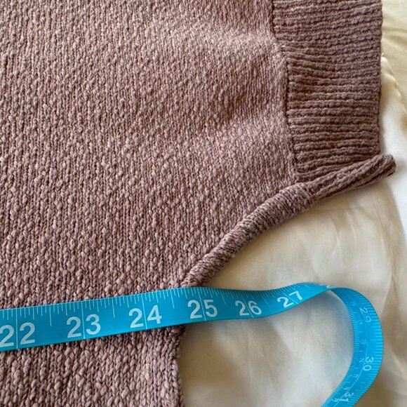 Coldwater Creek 100% Slub Cotton Mauve Short Sleeve Sweater, size XL - Picture 6 of 8